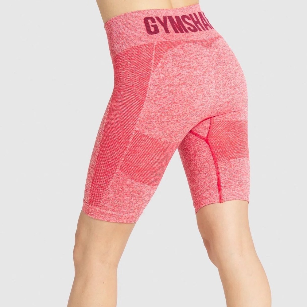 Gymshark Flex Cycling Shorts Red Marl High Waisted Seamless Size S GLSH4250-FLRM